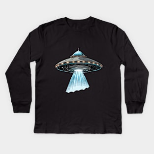Vintage UFO Kids Long Sleeve T-Shirt